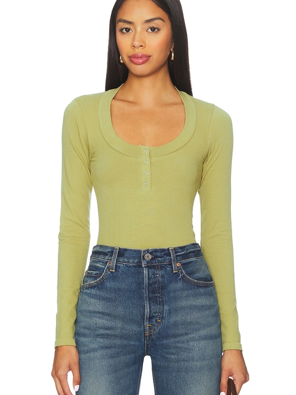 Intimately by Free People Wide Awake Layering Top in Mosstone, sz Xs/s, nwt
